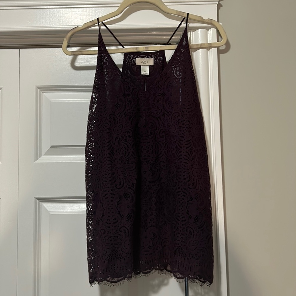 Never worn! Plum lace lank top
